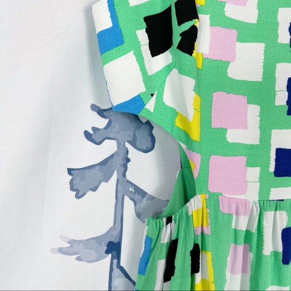 Anthropologie Corey Lynn Calter Green Abstract Midi Dress Size S NWT - Picture 6 of 10